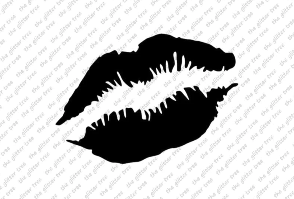 The Glitter Tree pouting lips glitter tattoo stencil