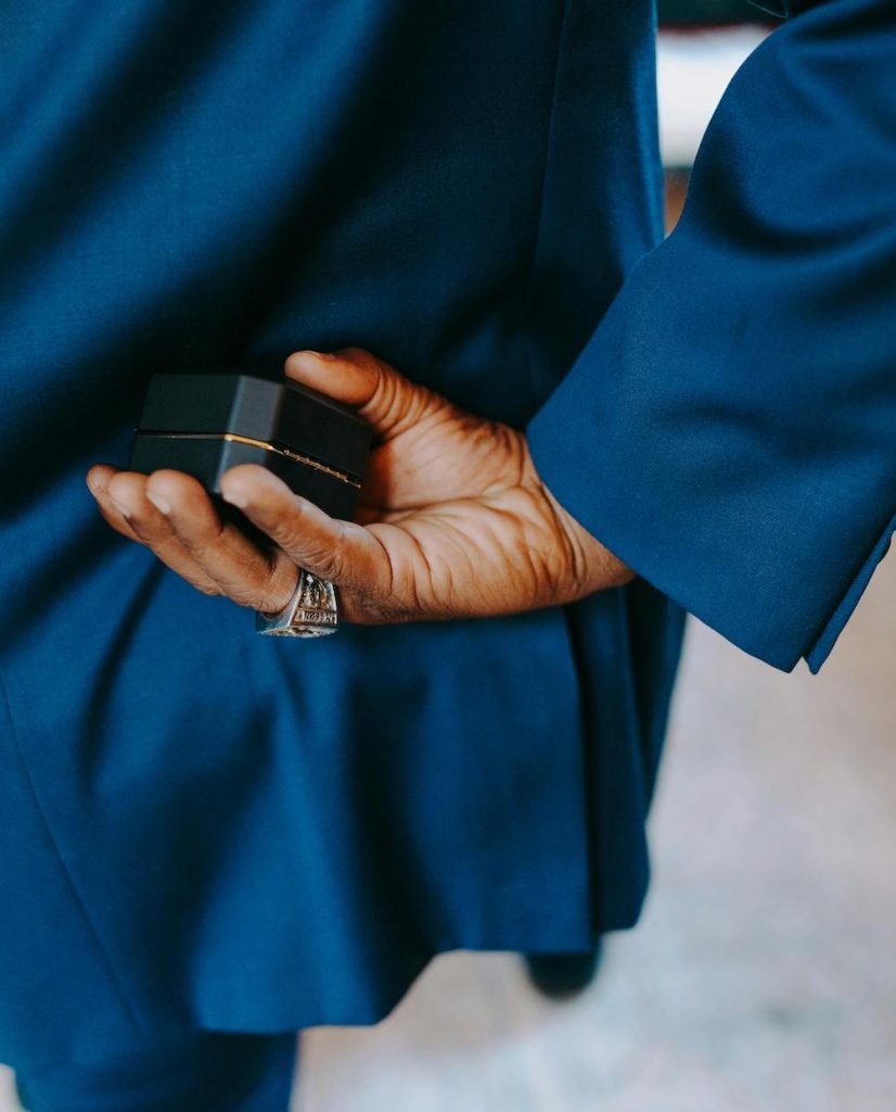 a person holding a box